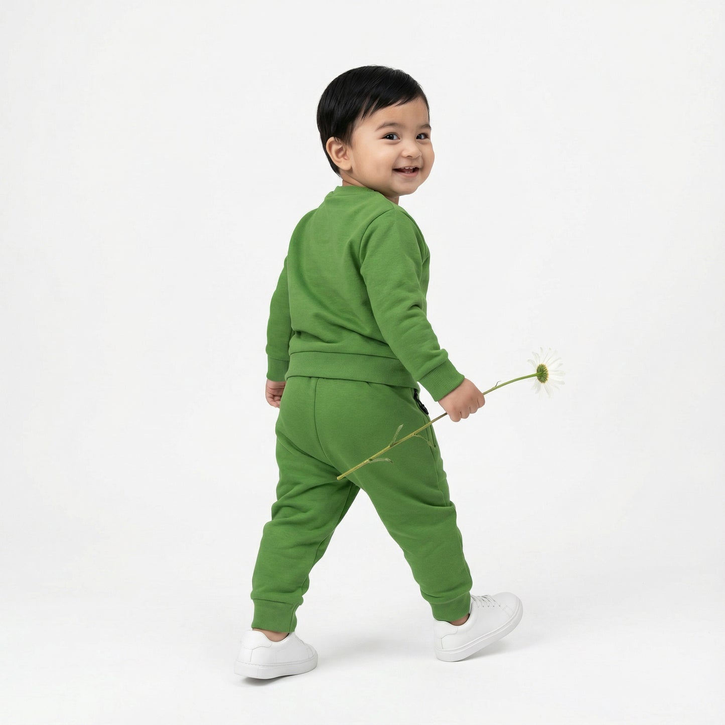 Green Bugs Bunny Kids Winter Cotton Fleece Co-ord Set