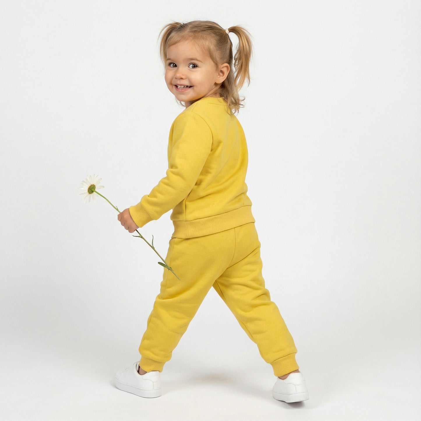Yellow Cool To Be Kind Kids Winter Cotton Fleece Co-ord Set