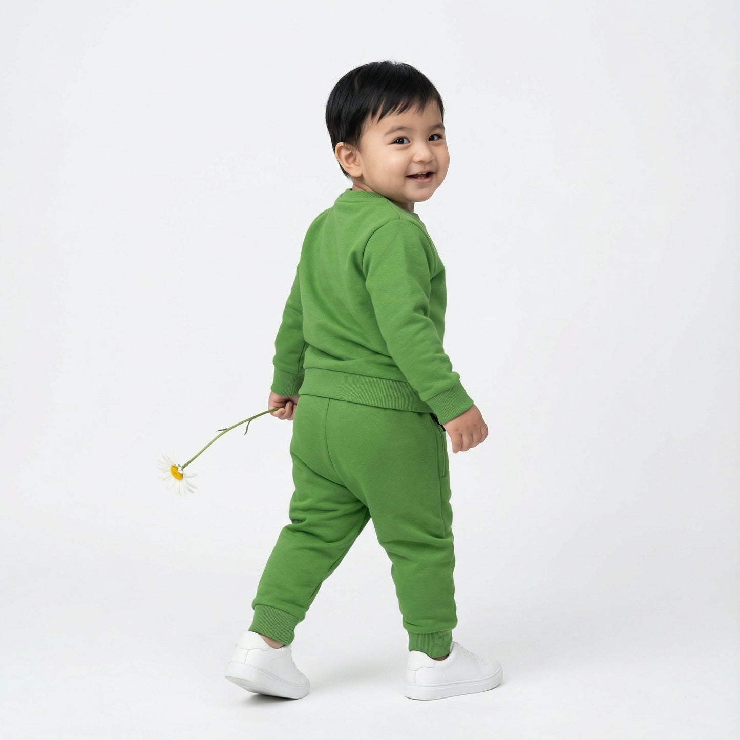 Green Garfield Kids Winter Cotton Fleece Co-ord Set