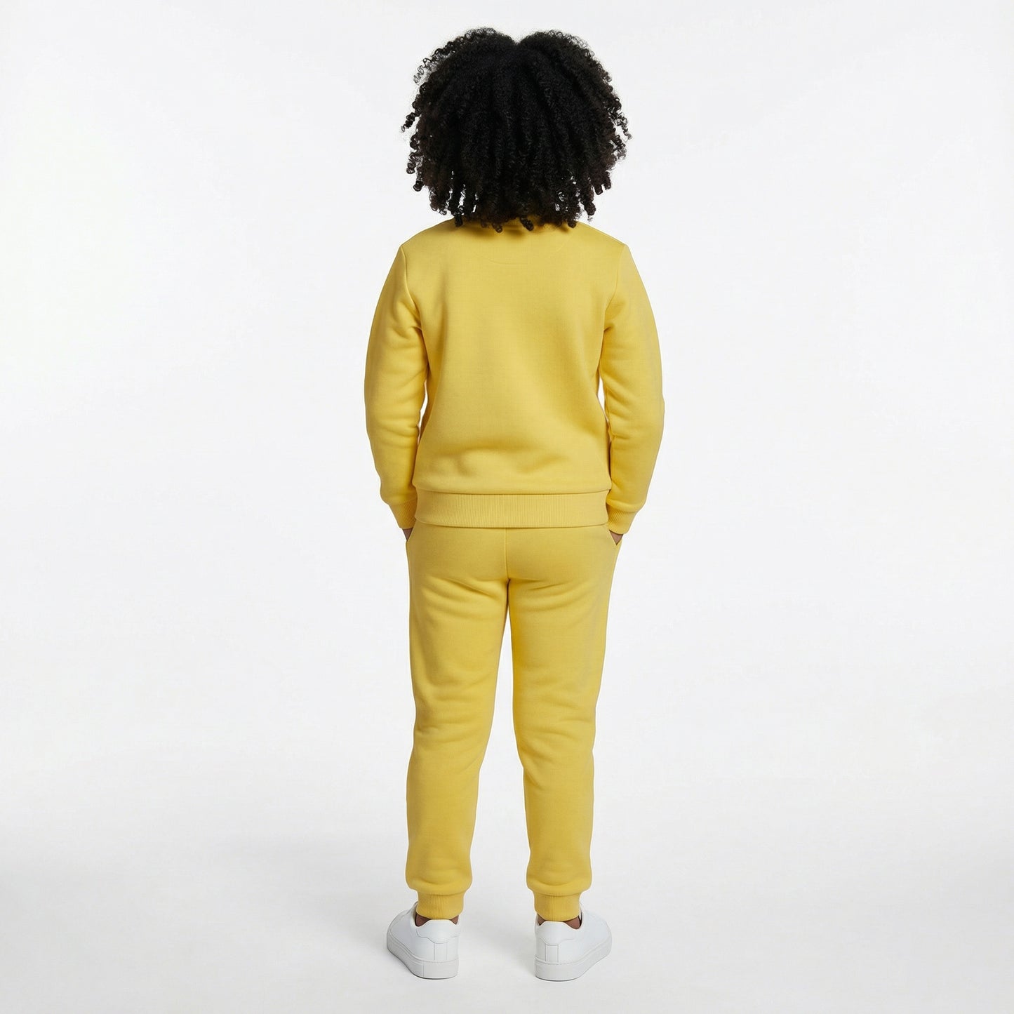 Yellow New Generation Print Kids Winter Cotton Fleece Co-ord Set