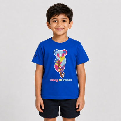 Colorful Geometric Koala Graphic Print | Half Sleeve Cotton Tee
