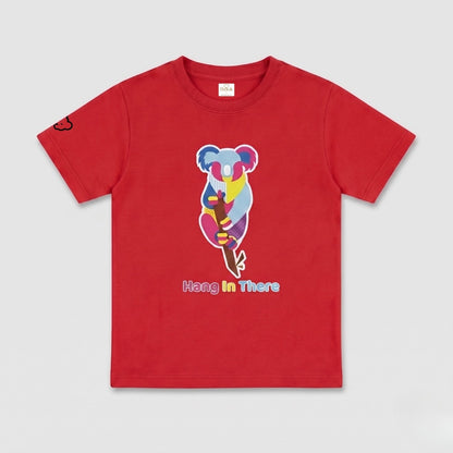 Colorful Geometric Koala Graphic Print | Half Sleeve Cotton Tee