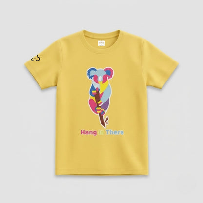 Colorful Geometric Koala Graphic Print | Half Sleeve Cotton Tee