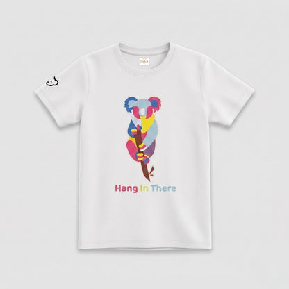 Colorful Geometric Koala Graphic Print | Half Sleeve Cotton Tee