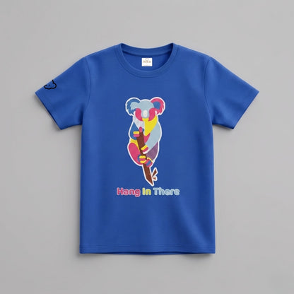 Colorful Geometric Koala Graphic Print | Half Sleeve Cotton Tee