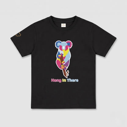 Colorful Geometric Koala Graphic Print | Half Sleeve Cotton Tee