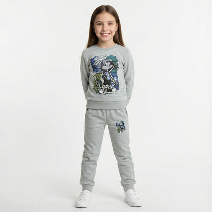 Bunny Graphic Kids Winter Cotton Fleece Co-ord Set