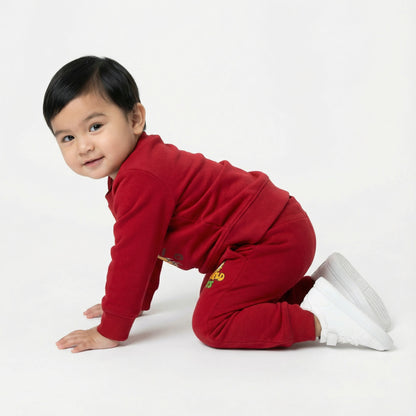 Red Garfield Kids Winter Cotton Fleece Co-ord Set