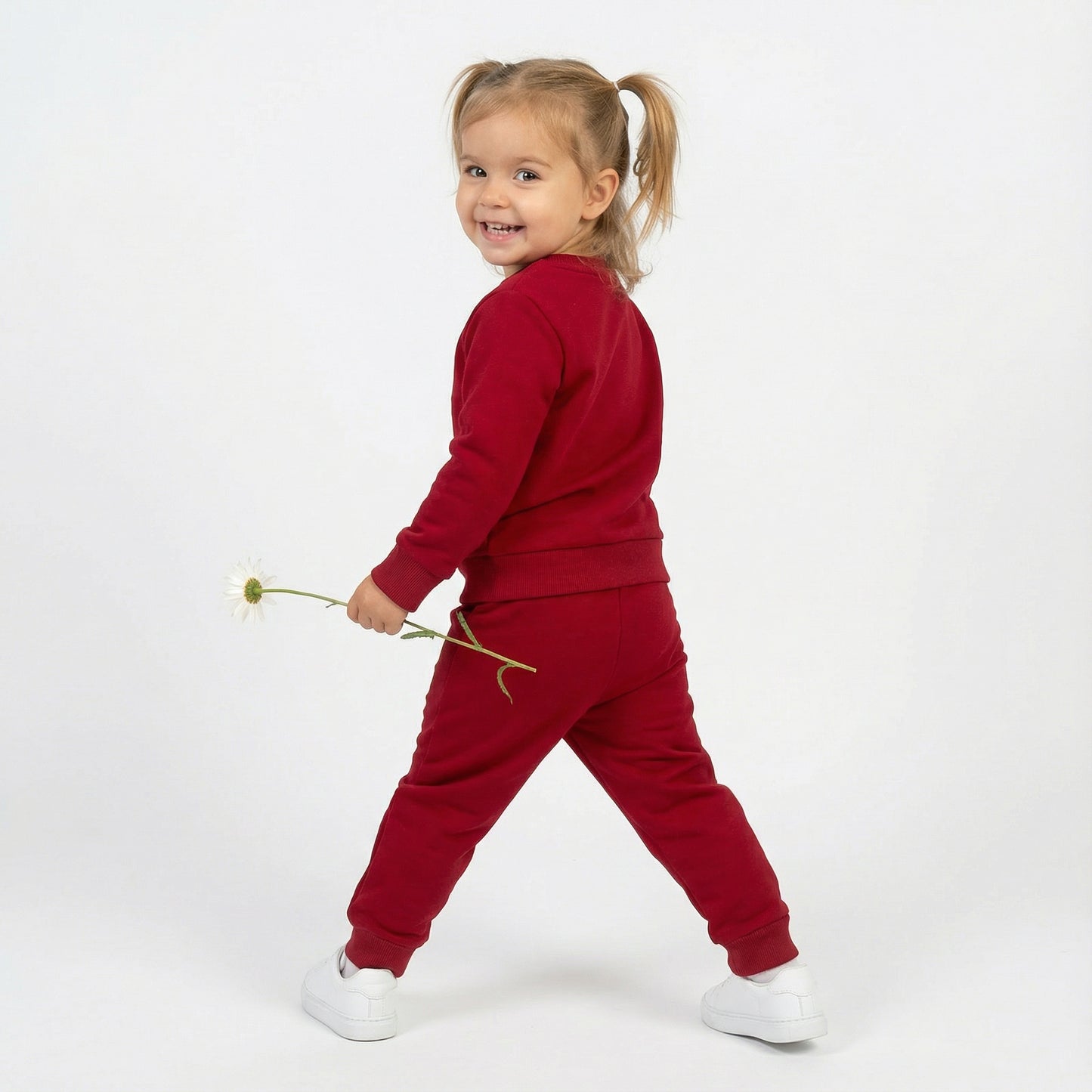 Red SpongeBob SquarePants Print Kids Winter Cotton Fleece Co-ord Set