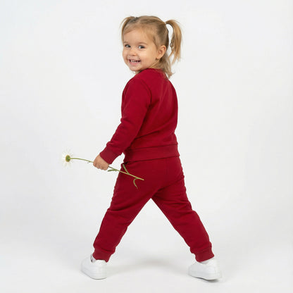 Red SpongeBob SquarePants Print Kids Winter Cotton Fleece Co-ord Set