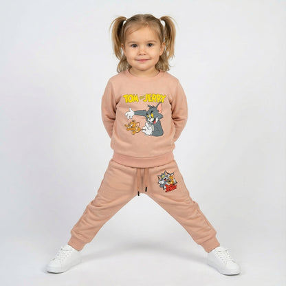 Green Tom & Jerry Kids Winter Cotton Fleece Co-ord Set